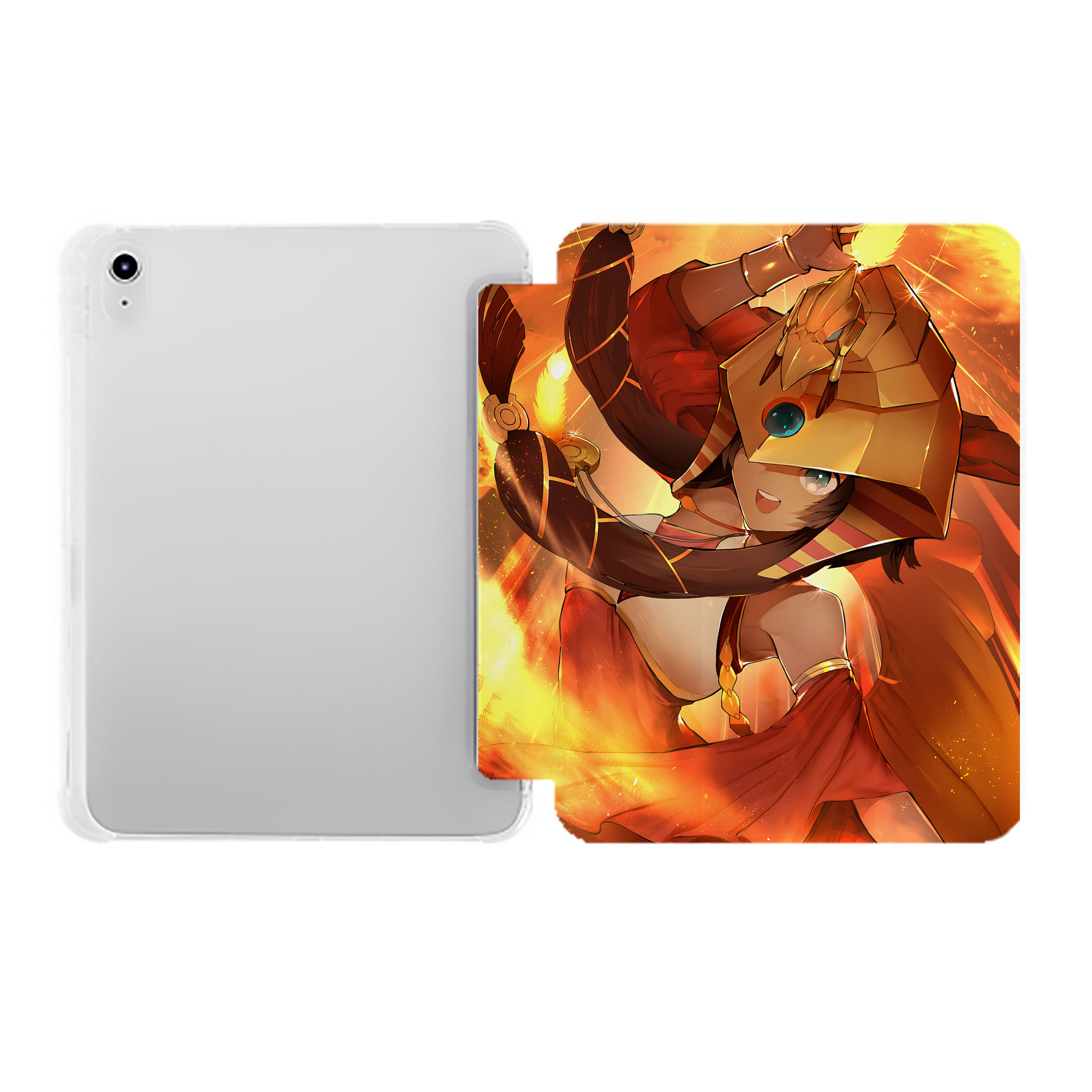 （画像用） 遊☆戯☆王 Yu-Gi-Oh! IPad ケース ペン収納付き 三つ折りスタンド PUレザー×シリコン 対応機種9.5/10.5/10.9インチ